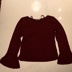 Burgundy Criss Cross Top